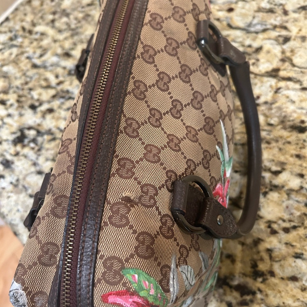 Gucci Brown GG Canvas Floral Print - Picture 14 of 16